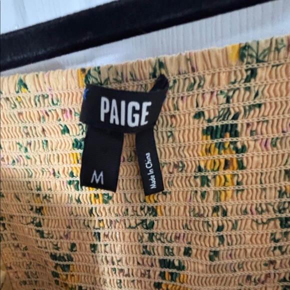 Revolve PAIGE Tamika Dress Butter Yellow Floral Midi Dress Size Medium tie strap - Picture 15 of 15